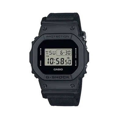 Классические черные часы CASIO G-Shock с тканевым ремешком Cordura (DW-5600BCE-1CR) - Изображение 1 из 4