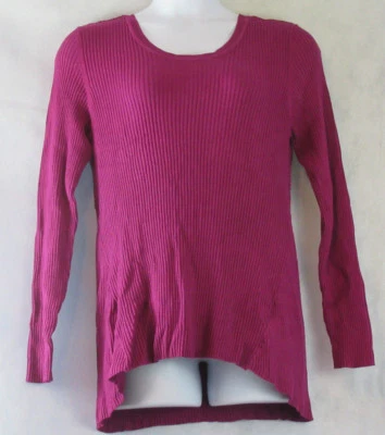 Suéter feminino Style & Co. manga longa gola redonda, flor magenta, GG - Imagem 1 de 2