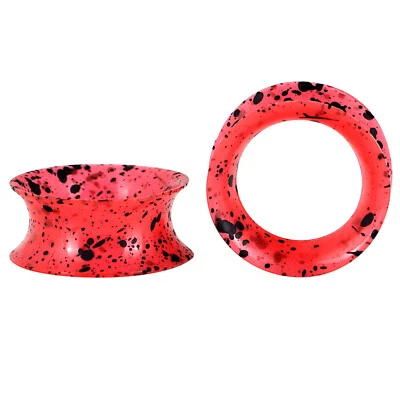 一对柔软硅胶耳规-双闪光肉隧道薄耳塞拉伸器 — 第 1/4 张图片