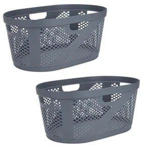 Basket Collection 40-Liter Laundry Hamper with Handles (Color:Gray) - Picture 1 of 5