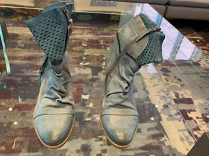 Slate Blue MJUS Women's Ankle Boots Perforated with ZIP-UP Size US: 9 EUR: 40 - Picture 1 of 7