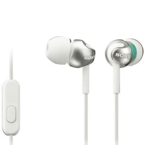 Sony In-ear Headphones with Mic In Line Remote for Hands Free Phone Calls, WHITE