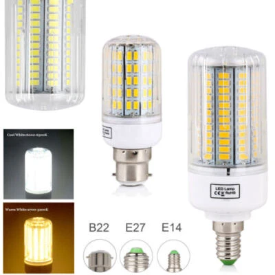 LED Lights Bulbs E27 E14 B22 5730 SMD Chip Corn Lamps Incandescent 20-160W 220V - Image 1 of 4