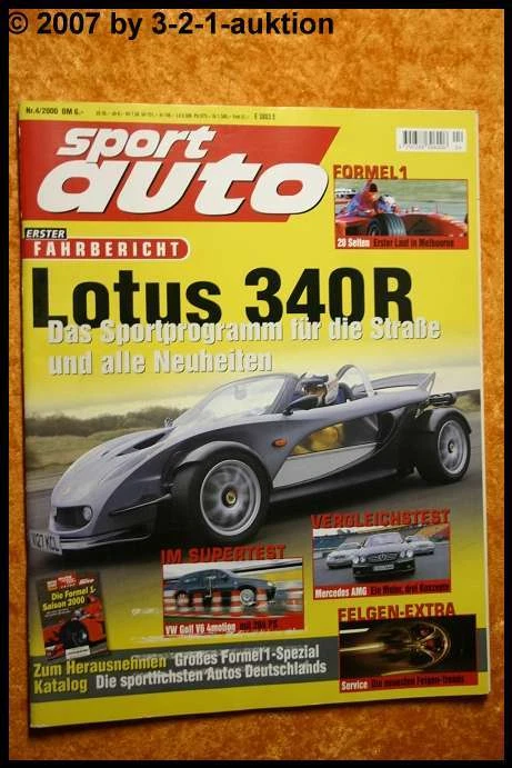 Sport Auto 4/00 Lotus 340 R AMG C55 CL55 CLK55 - Immagine 1 di 1