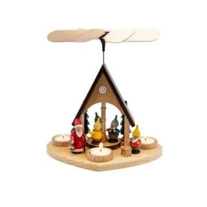 Pyramide Zwergenhaus 24,5x26x20cm NEU Tischpyramide Holzpyramide Weihnachten - Picture 1 of 1