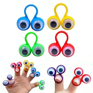 4 Pcs Eyeball Fashion Eye Finger Puppets Googly Eyes Rings - Picture 1 of 5
