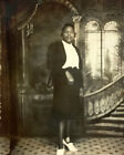 1940S  African America Lady With Cardboard Background  3 1/2 X 2 3/4  Photo # 2