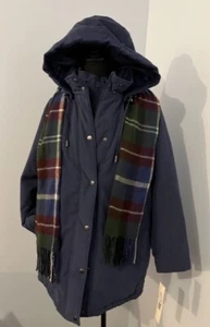 Women's Medium Below Zero Navy Blue Jacket with Detachable Hood & Scarf - Picture 1 of 9