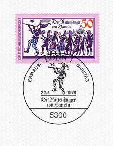 BRD 1978: Der Rattenfänger von Hameln Nr. 972 mit Bonner Ersttagsstempel! 21-02 - Bild 1 von 1