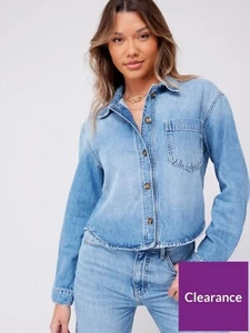 V by Very Co-Ord Denim Shirt Blue - Size 12 - RRP £45 - Picture 1 of 3