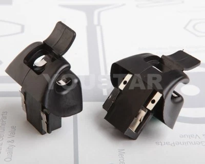 UK STOCK X2 Sun Visor Lighted Mount Clips BLACK for Mercedes Benz R129 SL500 SL - Image 1 of 4