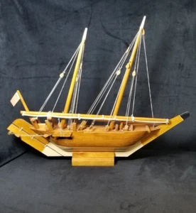 Vintage Handmade Wooden Sailboat 21” X 18” - Picture 1 of 16