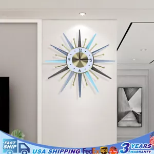 Simple Nordic Vintage Style Mid Century Starburst Wall Clock Wall Watch Decor - Picture 1 of 15