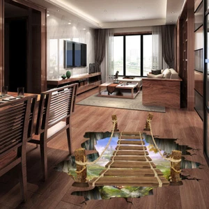 3D Floor Stickers Decal Bridge Kids Living Room Decor Wallpaper Removable - Picture 1 of 6