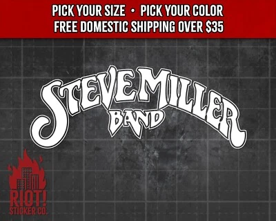 Calcomanía de banda Steve Miller para pegatina con logotipo de banda de coche para computadora portátil, rock clásico Foto 1 de 4