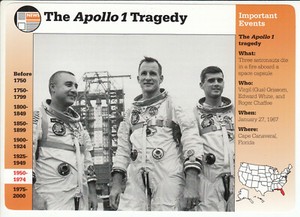 THE APOLLO 1 TRAGEDY Virgil Grissom Edward White Chaffee 1995 GROLIER STORY CARD