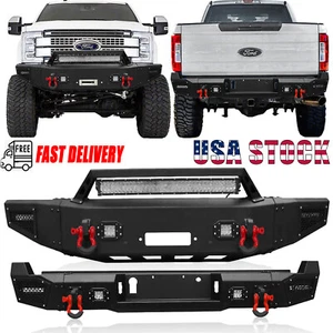 For 2017-2022 Ford F250/F350/F450/F550 Super Duty Front Rear Bumper W/Led lights - Picture 1 of 18