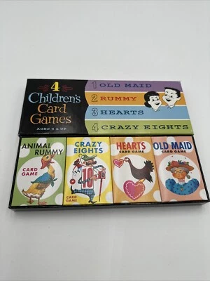 THINKFUN 4 Children's Card Games Rummy Hearts Old Maid Crazy Eights NEW - Image 1 of 2