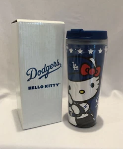 NIB 2014 Los Angeles LA Dodgers Sanrio Hello Kitty Travel Mug Tumbler SGA - Picture 1 of 11