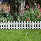 Pack Of 4 White Picket Fence Panels Outdoor Decorative Garden Edging