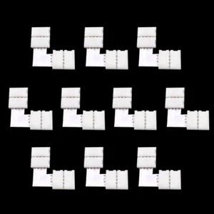 10 PCS 4-pin 10mm LED Strip Solderless Connector For 5050 12V  LED RGB Strip New - Picture 1 of 6