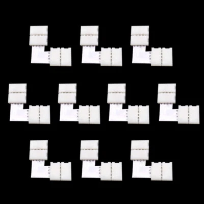 10 PCS 4-pin 10mm LED Strip Solderless Connector For 5050 12V  LED RGB Strip New - Image 1 of 4