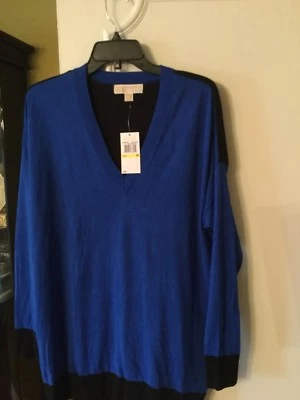 Suéter Michael Kors Macy’s Amalfi/Negro Largo Color Bloque Talla M Foto 1 de 4