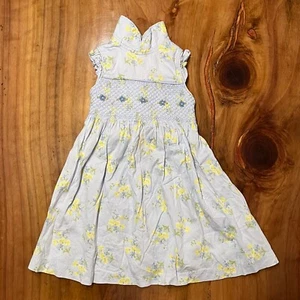 Vintage Laura Ashley Girls Dress 2T Floral Cotton Sleeveless Blue 90's X17 - Picture 1 of 3
