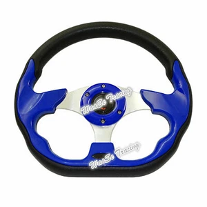 Universal 320mm PVC Leather Racing Auto Steering Wheel w/ Horn Button Blue #520 - Picture 1 of 6