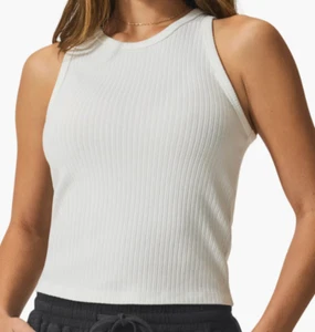 Splendid Collection Women's Super Soft Eco Ribbed-Knit Tank Top White Size L NWT - Picture 1 of 5