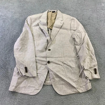 Banana Republic Blazer Mens 46 R Sport Coat Linen Houndstooth Tailored Slim ghfg - Image 1 of 4