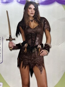 Erwachsene Damen Barbarin Frau Kostüm Halloween Einheitsgröße Standard - Bild 1 von 4