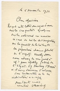 Lettre manuscrite Signé Autographe Maurice de Vlaminck peintre Fauviste Cubiste - Picture 1 of 2