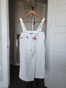 Charter Club Vintage Womens Bath Towel Wrap Medium White With Headband - Picture 1 of 5