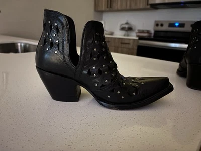 Ariat Women's Dixon Studded Western Boots Black Size 7B Cut Out Cowboy EUC - Image 1 of 4