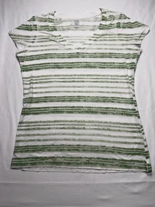 Route 66 Original Clothing Co. Shirt weiß mit grünen Streifen Damen Größe XL - Bild 1 von 5