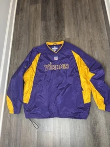 Minnesota Vikings Jacket Mens 2XL Reebok Pullover Windbreaker On Field Apparel - Picture 1 of 18