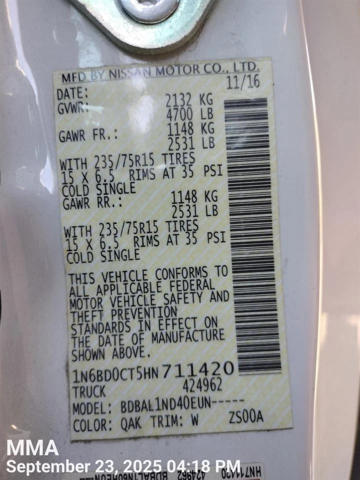 Motor de caja de fusibles Frontier 2017 7561869 Foto 1 de 4