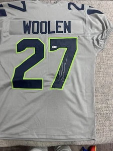 Tariq Woolen Signed Autograph Custom Jersey -  Beckett Coa - Seattle Seahawks - Picture 1 of 6