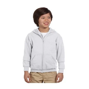 Boys Hoodie Fleece Jacket Full Frontal Zip Long Sleeves Side pockets - Gray Ba - Picture 1 of 11