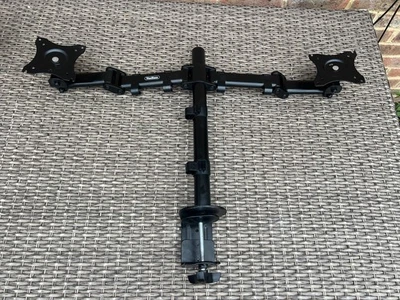 VonHaus Dual Monitor Mount Stand with Desk Clamp Tilt Rotation Swivel - Image 1 of 4