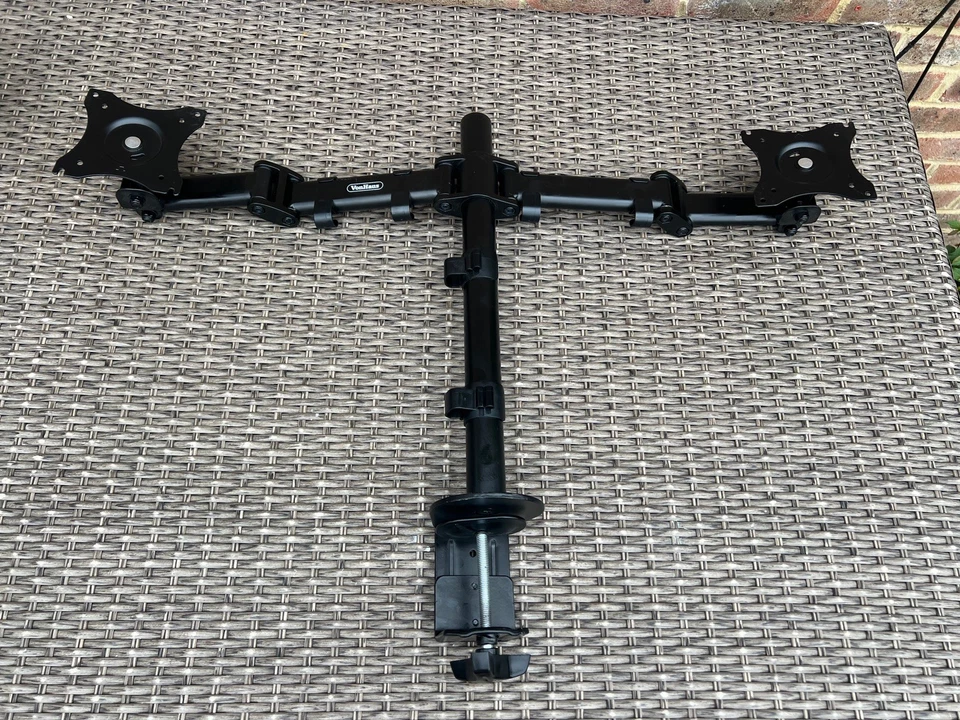 VonHaus Dual Monitor Mount Stand with Desk Clamp Tilt Rotation Swivel - Image 1 of 4