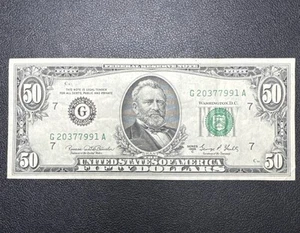 Series 1969C Fifty Dollar Federal Reserve Note G20377991A Philadelphia A Block - Picture 1 of 22