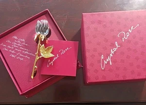 Swarovski Brosche 3 Zoll Kristall Memories Rose Blume Anstecknadel Gold großes Sammlerstück - Bild 1 von 2