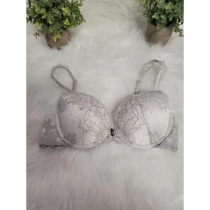 Victoria's Secret Sujetador Push-up Muy Sexy Novia Blanco Gris Encaje Estrás 36B - Imagen 1 de 6