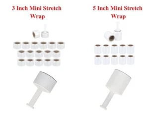 Mini Stretch Shrink Wrap Down Gauge Film Clear + 1 Plastic Handle/Case - Picture 1 of 13