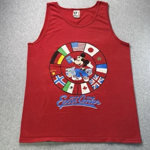 Vintage Disney Epcot Center Mickey Mouse Tank Top 80er USA Made Rot Large - Bild 1 von 8