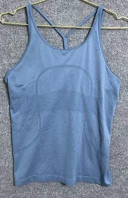 Camiseta Lululemon Feminina 10 Azul Swiftly Tech Regata Tira Athleisure Run SNAGS - Imagem 1 de 4