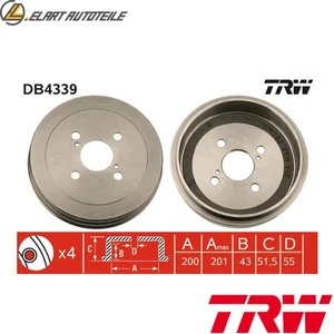 2x BREMSTROMMEL DB4339 FÜR TOYOTA YARIS 1SZ-FE 1.0L 2SZ-FE 1.3L 1ND-TV 1.4L - Picture 1 of 9