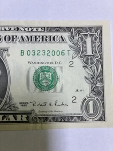 Birthday note $1  Bill 03/23/2006 Serial Number B 03232006 T March 23 2006 - Picture 1 of 7